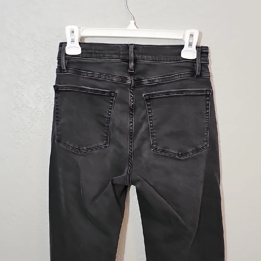 Frame Denim Black Le Nouveau Straight Ankle Jeans Womens 27 Stretchy High Rise - Picture 6 of 11